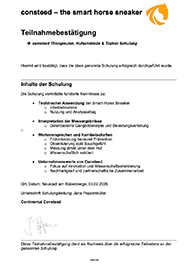 Consteed Therapeuten, Hufschmiede & Trainer Schulung Consteed Therapeuten, Hufschmiede & Trainer Schulung